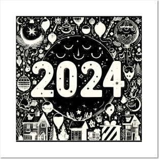 2024 Happy New Year Posters and Art